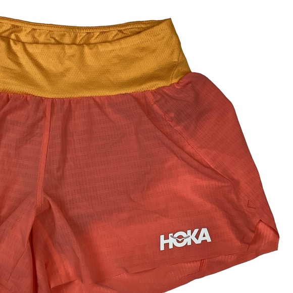 HOKA One One Lightweight Ironman Glide 4” Running Shorts Peach / Orange Small - Picture 3 of 11